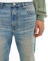 ASOS DESIGN straight leg jeans in mid blue wash