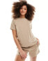 Boss Bodywear select lounge t-shirt co-ord in brown Коричневый, M - EU 38 - фото #1