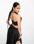 Фото #2 товара Kanya London satin drape crop top co-ord in black