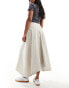 Daisy Street low rise hanky hem maxi skirt in stone with seam detail