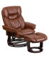 Фото #2 товара Multi-Position Recliner & Curved Ottoman With Swivel Wood Base