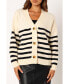 Фото #1 товара Women's Sapphire Striped Button Front Cardigan