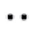 Silver stud earrings with black zircons EA592WBC