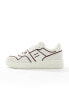 Фото #3 товара Tommy Jeans Basket trainers with piping details in off white and burgundy