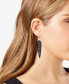 ფოტო #2 პროდუქტის Silver-Tone Black Long Drop Leverback Earrings