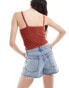 Фото #3 товара ONLY open knit tank top in rust