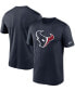Фото #1 товара Men's Big and Tall Navy Houston Texans Logo Essential Legend Performance T-Shirt