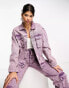 Фото #2 товара Kyo The Brand denim metallic pocket detail jacket co-ord in lilac