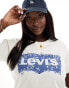 Levi's Plus t-shirt with chest batwing printed logo in cream