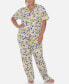 ფოტო #1 პროდუქტის Plus Size 2 Piece Tropical Print Pajama Set
