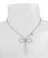 Faux Stone Bow Pendant Rhinestone Necklace