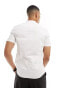 ASOS DESIGN slim fit grandad collar shirt in white Белый, L - Chest 42 - фото #6