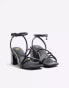 River Island Strappy heeled sandals in black