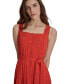 Women's Square-Neck Sleeveless Crinkle-Fabric Dress