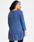 Фото #2 товара Plus Size Cotton Split-Neck Tiered Tunic, Created for Macy's