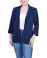 ფოტო #1 პროდუქტის Petite 3/4 Sleeve Heavy Jacquard Knit Jacket