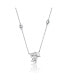 ფოტო #1 პროდუქტის Sterling Silver Cubic Zirconia Cluster Station Necklace