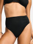 Фото #4 товара Wolf & Whistle Exclusive Fuller Bust mix & match high waist bikini bottom in black mesh