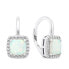 Elegant silver earrings with synthetic opals EA366W