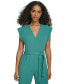 ფოტო #9 პროდუქტის Women's V-Neck Tie-Waist Cap-Sleeve Jumpsuit