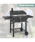 Outdoor Charcoal Grill 391 sq.in. Cooking Area 2 Foldable Side Table BBQ Camping