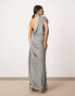 ASOS EDITION sleeveless draped slouchy halter midi dress in grey grau, 46 - фото #3