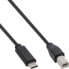Фото #2 товара InLine USB 2.0 Cable - USB-C male / USB-B male - black - 1.5m