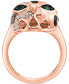 ფოტო #3 პროდუქტის EFFY® Diamond (1/3 ct. t.w.) & Emerald Accent Panther Head Ring in 14k Rose Gold