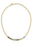 Playful gold-plated necklace with colored cubic zirconia Colori SAVY01