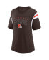 Фото #2 товара Women's Brown Cleveland Browns Classic Rhinestone T-shirt