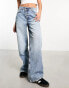 Фото #2 товара ASOS DESIGN cross front dad jean in mid blue