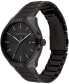 ფოტო #2 პროდუქტის Men's 3H Quartz Black Stainless Steel Bracelet Watch 43mm