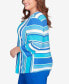 Фото #3 товара Plus Size Tradewinds Corners Striped Top with Necklace