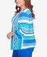 Plus Size Tradewinds Corners Striped Top with Necklace