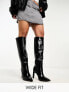 Фото #1 товара ASOS DESIGN Wide Fit Cancun knee high boots in black