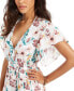 Фото #3 товара Miken 261922 Women Juniors' Clay Tropical Printed Wrap Cover-Up Dress Size Small