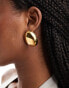 Фото #1 товара Neck On The Line domus gold plated stainless steel dome stud earrings