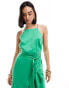 Style Cheat halterneck ruffle midi dress in green