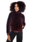 ფოტო #1 პროდუქტის Women's Short Shearling Jacket, Outer Burgundy Wool