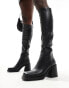 schuh Danielle block heeled knee boots in black