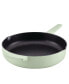 Enameled Cast Iron 12" Skillet with Helper Handle and Pour Spouts