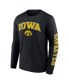 Фото #2 товара Men's Black Iowa Hawkeyes Distressed Arch Over Logo Long Sleeve T-shirt