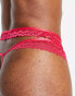 Фото #2 товара Wolf & Whistle lace strap detail thong in hot pink