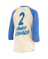 Фото #2 товара Women's Kawhi Leonard Cream LA Clippers Raglan Three-Fourth Sleeve T-shirt