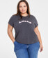 Фото #1 товара Trendy Plus Size Amour Graphic Crewneck T-Shirt, Created for Macy's