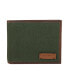 Men's Canvas with Leather Trim Bifold Wallet