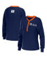 ფოტო #1 პროდუქტის Women's Navy Edmonton Oilers Waffle Henley Long Sleeve T-shirt