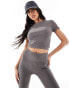 ASOS 4505 Icon seamless rib performance baby t-shirt in steel grey Серый, S - EU 36-38 - фото #1