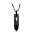 Фото #1 товара Protection Religious El Padre Maestro Our Lords Prayer Bullet Pendant Necklace Black Silver Stainless Steel