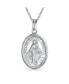 Фото #1 товара Traditional Christian Our Lady Of Guadalupe of Catholic Religious Oval Medal Virgin Mary Necklace Pendant For Women or Men .925 Sterling Silver